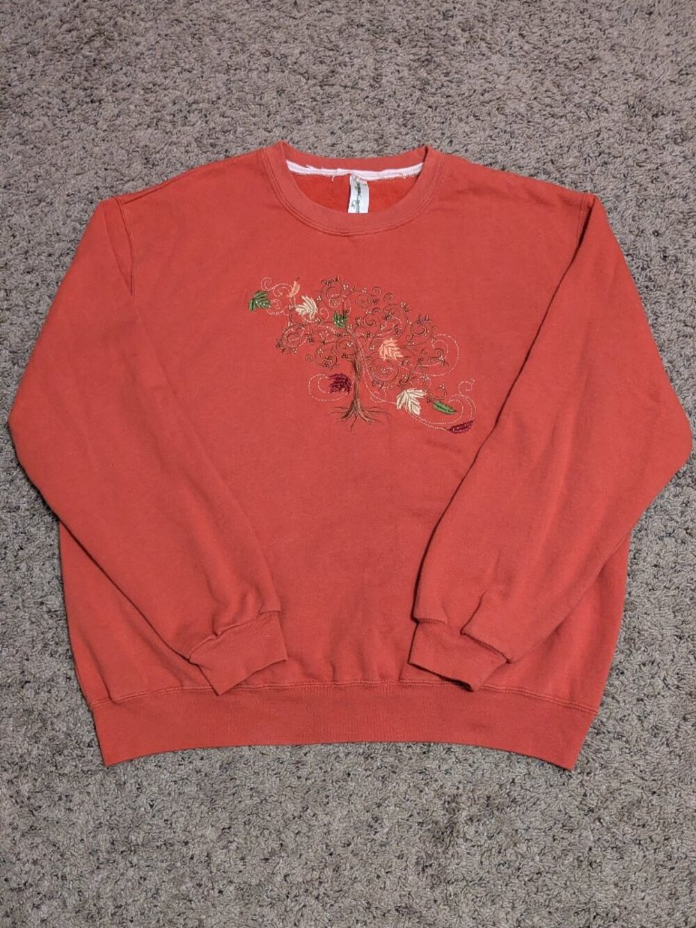 90s Autumn Embroidery Grandma Crewneck Sweatshirt Decorated Originals Large